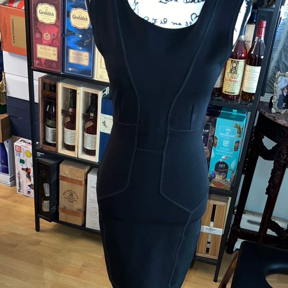 French Connection Black Midi Sheath Dress